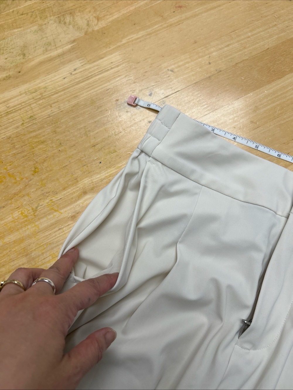 New Athleta Pinnacle High Rise Trouser Cream Ivory 00 / P XS Wide Leg Dressy - Picture 11 of 12